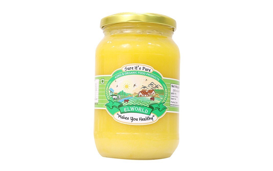 Elworld Organic Desi Cow Ghee    Glass Jar  500 millilitre